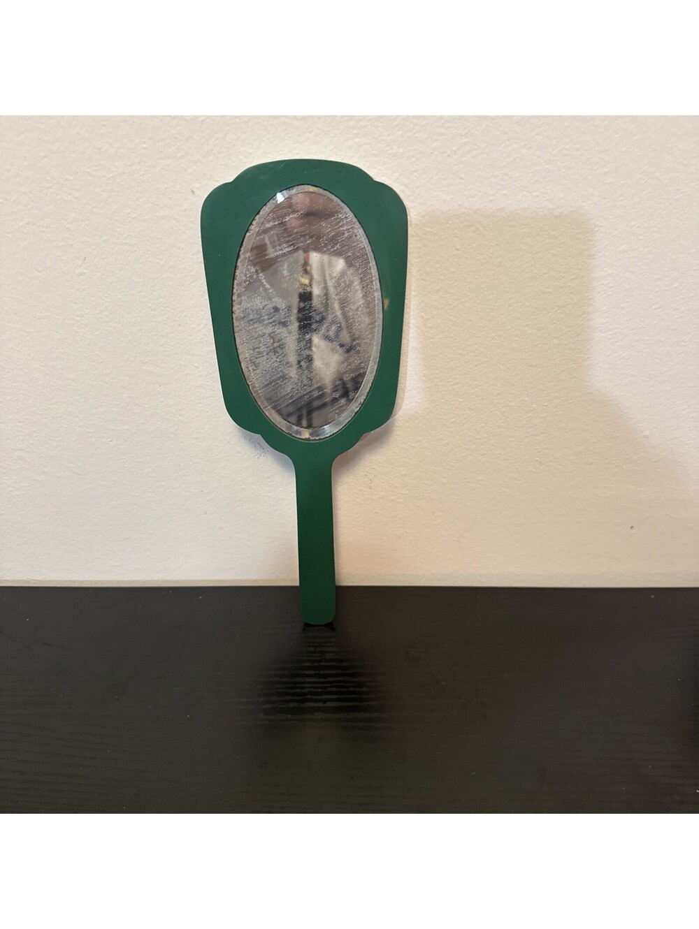 Vintage Bakelite/Celluloid Art Deco Style Vanity Hand Mirror Green